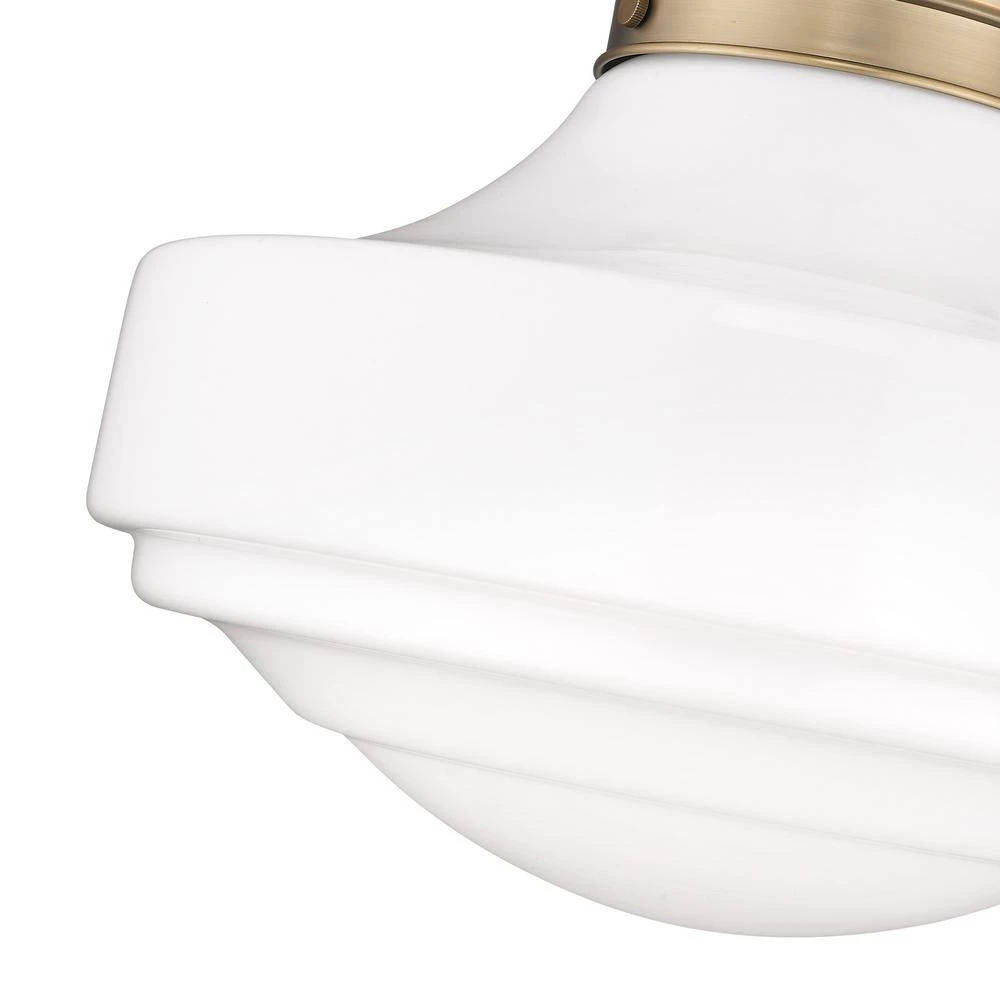 Ingalls 1-Light Modern Brass Vintage Milk Glass Standard Pendant Light by Golden Lighting 7 Ingalls 1-Light Modern Brass Vintage Milk Glass Standard Pendant Light by Golden Lighting - Image 5