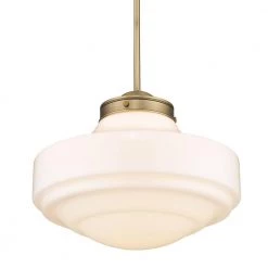 Ingalls 1-Light Modern Brass Vintage Milk Glass Standard Pendant Light by Golden Lighting 11 Ingalls 1-Light Modern Brass Vintage Milk Glass Standard Pendant Light by Golden Lighting -Golden Lighting Shop modern brass vintage milk glass golden lighting chandeliers 0508 l mbs vmg 4f 1000