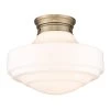 Ingalls 16.0 in. 1-Light Modern Brass Vintage Milk Glass Semi-Flush Mount by Golden Lighting -Golden Lighting Shop modern brass vintage milk glass golden lighting flush mount lights 0508 lsf mbs vmg 64 1000