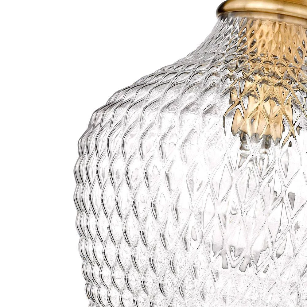 Adeline 1-Light Modern Brushed Gold Empire Pendant Light with Clear Glass Shade by Golden Lighting 5 Adeline 1-Light Modern Brushed Gold Empire Pendant Light with Clear Glass Shade by Golden Lighting - Image 3