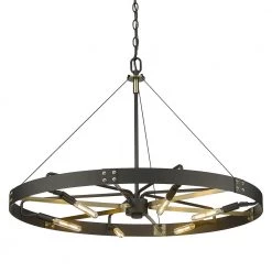 Vaughn 6-Light Natural Black Aged Brass Accents Wagon Wheel Large Pendant Light by Golden Lighting 11 Vaughn 6-Light Natural Black Aged Brass Accents Wagon Wheel Large Pendant Light by Golden Lighting -Golden Lighting Shop natural black aged brass accents golden lighting chandeliers 3866 l nb ab 4f 1000