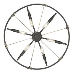 Vaughn 6-Light Natural Black Aged Brass Accents Wagon Wheel Medium Pendant Light by Golden Lighting 11 Vaughn 6-Light Natural Black Aged Brass Accents Wagon Wheel Medium Pendant Light by Golden Lighting -Golden Lighting Shop natural black aged brass accents golden lighting chandeliers 3866 m nb ab 44 1000