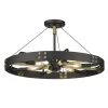 Vaughn 22.5 in. 6-Light Natural Black Aged Brass Accents Semi-Flush Mount by Golden Lighting -Golden Lighting Shop natural black aged brass accents golden lighting flush mount lights 3866 msf nb ab 64 1000