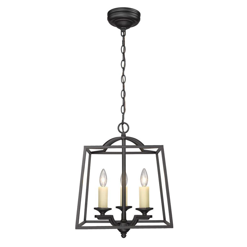 Athena 3-Light Natural Black Traditional Pendant Light by Golden Lighting 4 Athena 3-Light Natural Black Traditional Pendant Light by Golden Lighting - Image 2
