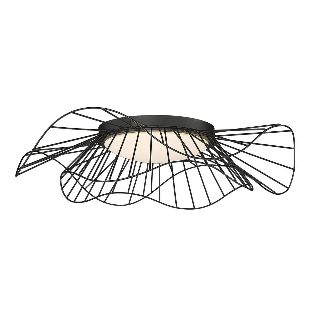 Elena 24 in. Natural Black Flush Mount by Golden Lighting 6 Elena 24 in. Natural Black Flush Mount by Golden Lighting - Image 4