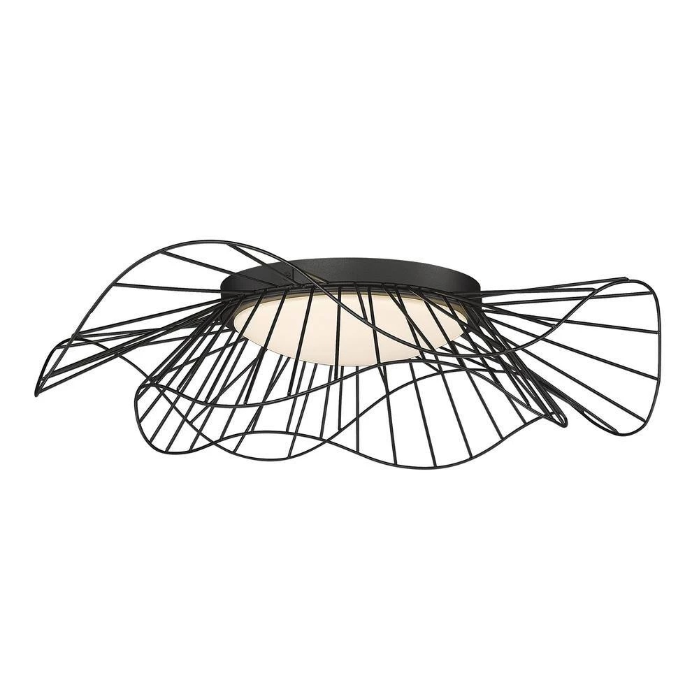 Elena 24 in. Natural Black Flush Mount by Golden Lighting 8 Elena 24 in. Natural Black Flush Mount by Golden Lighting - Image 6
