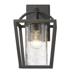 Mercer 1-Light Natural Black Seeded Glass Hardwired Outdoor Wall Lantern Sconce by Golden Lighting 13 Mercer 1-Light Natural Black Seeded Glass Hardwired Outdoor Wall Lantern Sconce by Golden Lighting -Golden Lighting Shop natural black golden lighting outdoor sconces 4309 owm nb sd 1f 1000