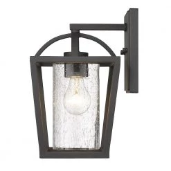 Mercer 1-Light Natural Black Seeded Glass Hardwired Outdoor Wall Lantern Sconce by Golden Lighting 12 Mercer 1-Light Natural Black Seeded Glass Hardwired Outdoor Wall Lantern Sconce by Golden Lighting -Golden Lighting Shop natural black golden lighting outdoor sconces 4309 owm nb sd 4f 1000