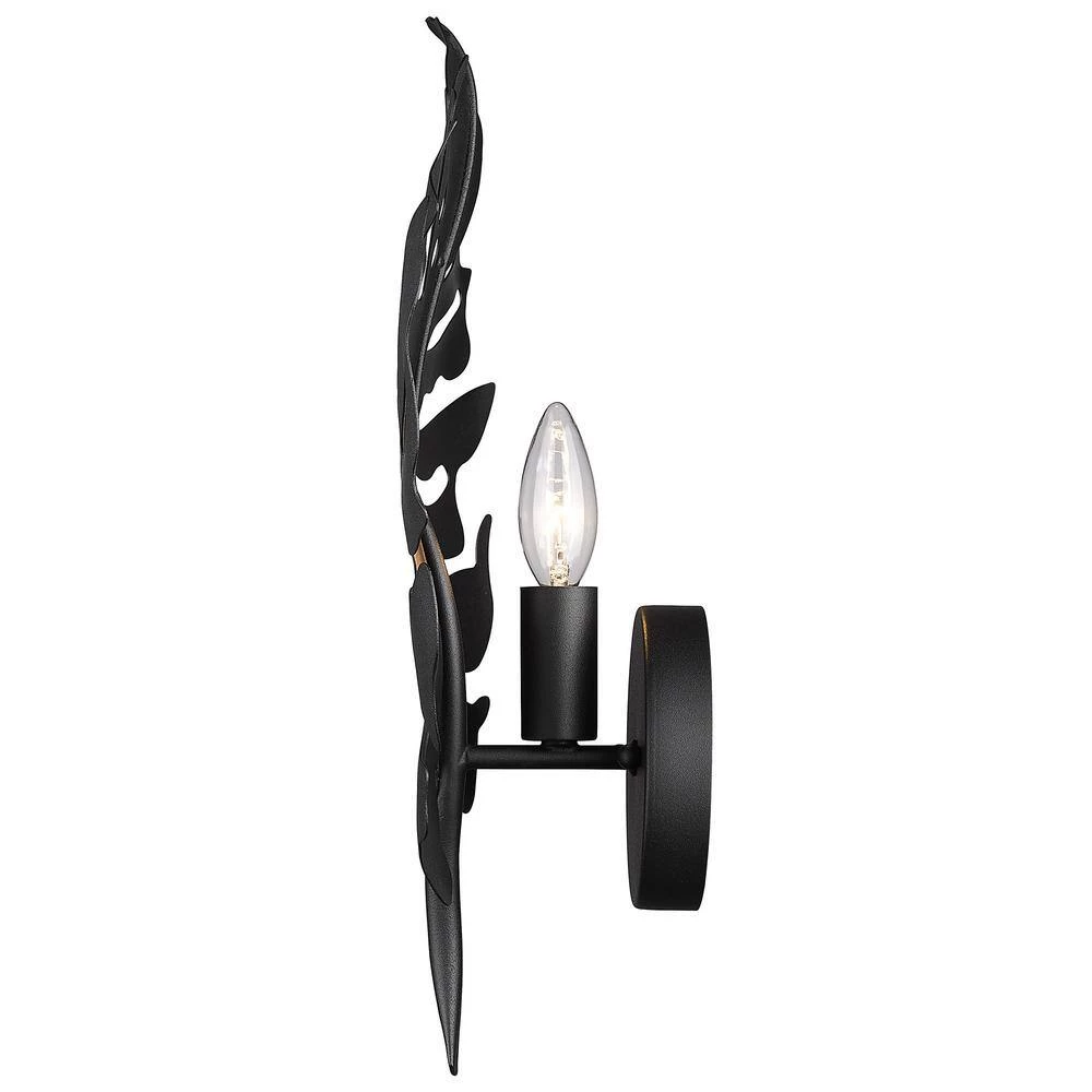 Aruba 1 Light Natural Black Wall Sconce by Golden Lighting 4 Aruba 1 Light Natural Black Wall Sconce by Golden Lighting - Image 2