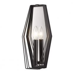 Gia 6 in. Natural Black Sconce by Golden Lighting