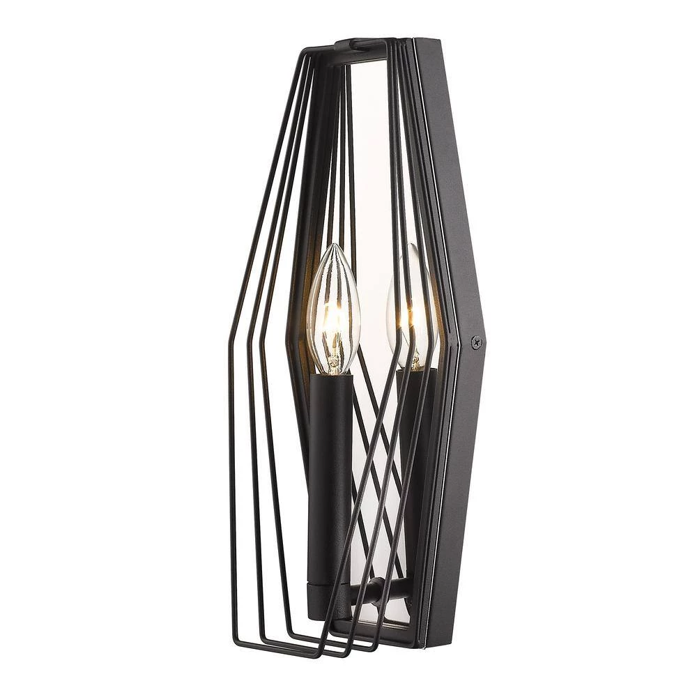 Gia 6 in. Natural Black Sconce by Golden Lighting 4 Gia 6 in. Natural Black Sconce by Golden Lighting - Image 2