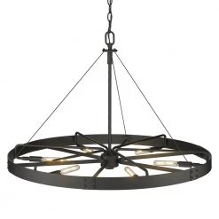 Vaughn 6-Light Natural Black Wagon Wheel Chandelier by Golden Lighting 12 Vaughn 6-Light Natural Black Wagon Wheel Chandelier by Golden Lighting -Golden Lighting Shop natural black natural black accents golden lighting chandeliers 3866 l nb nb 1f 1000