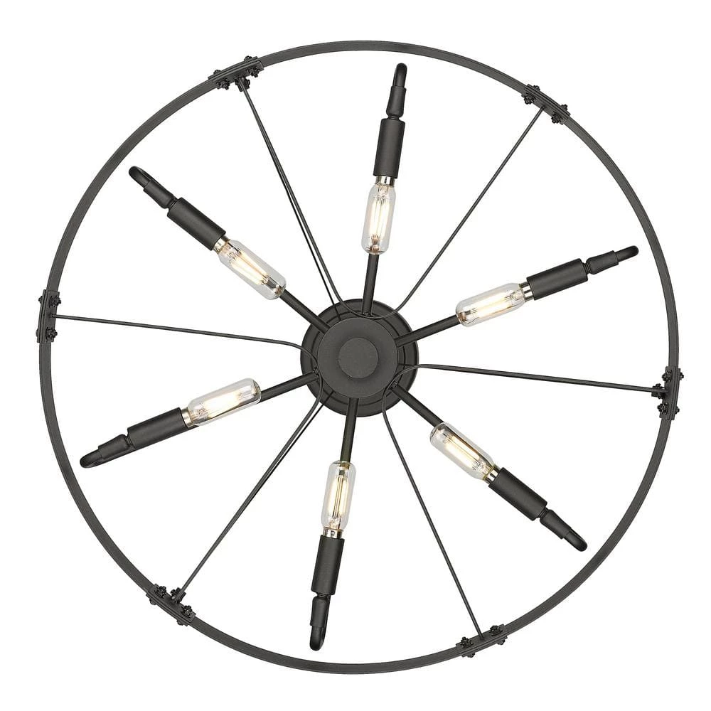 Vaughn 22.0 in. 6-Light Natural Black Natural Black Accents Semi-Flush Mount by Golden Lighting 6 Vaughn 22.0 in. 6-Light Natural Black Natural Black Accents Semi-Flush Mount by Golden Lighting - Image 4