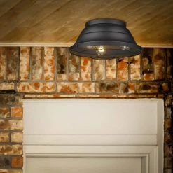 Bartlett 16.38 in. 3-Light Natural Black (UV) Outdoor Flush Mount by Golden Lighting -Golden Lighting Shop natural black uv golden lighting flush mount lights 7316 ofm nb 44 1000