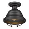 Barlett 8.63 in. 1-Light Natural Black (UV) Outdoor Semi-Flush Mount by Golden Lighting -Golden Lighting Shop natural black uv golden lighting flush mount lights 7316 osf nb 64 1000