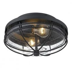 Seaport 2-Light Black Outdoor Flush Mount Light by Golden Lighting 7 Seaport 2-Light Black Outdoor Flush Mount Light by Golden Lighting -Golden Lighting Shop natural black uv golden lighting outdoor flush mount lights 9808 ofm nb sd 4f 1000