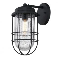 Seaport 1-Light Natural Black (UV) Outdoor Wall Lantern Sconce by Golden Lighting