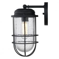 Seaport 1-Light Natural Black (UV) Outdoor Wall Lantern Sconce by Golden Lighting -Golden Lighting Shop natural black uv golden lighting outdoor sconces 9808 owm nb sd c3 1000