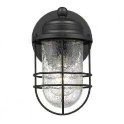 Seaport 1-Light Natural Black (UV) Outdoor Wall Lantern Sconce by Golden Lighting -Golden Lighting Shop natural black uv golden lighting outdoor sconces 9808 ows nb sd 4f 1000