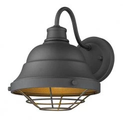 Bartlett 1-Light Black Outdoor Wall Sconce by Golden Lighting