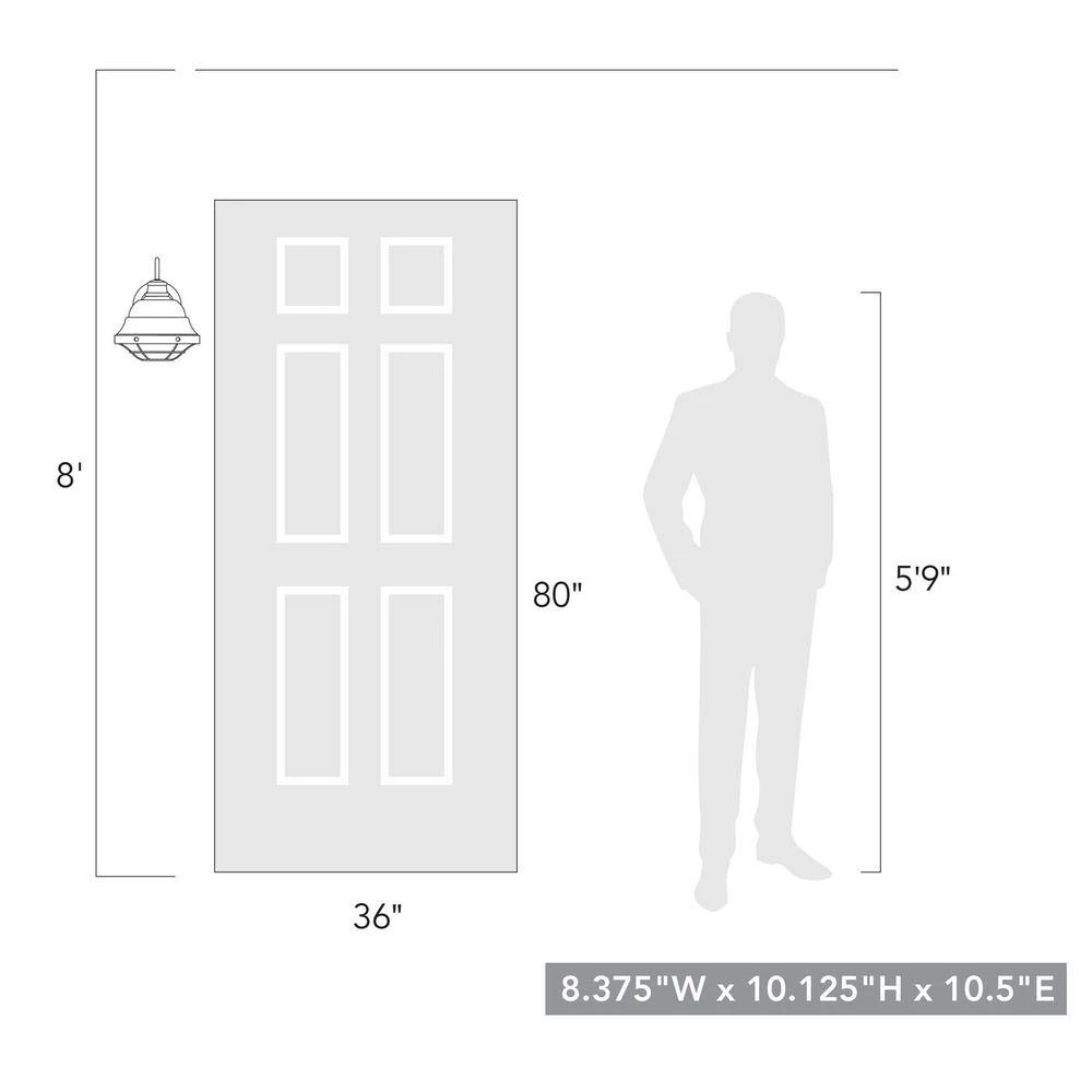 Bartlett 1-Light Black Outdoor Wall Sconce by Golden Lighting 8 Bartlett 1-Light Black Outdoor Wall Sconce by Golden Lighting - Image 6