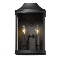 Cohen 2-Light Natural Black Clear Glass Panels Hardwired Outdoor Wall Lantern Sconce by Golden Lighting 12 Cohen 2-Light Natural Black Clear Glass Panels Hardwired Outdoor Wall Lantern Sconce by Golden Lighting -Golden Lighting Shop natural black with clear glass panels golden lighting outdoor sconces 4308 owm nb 4f 1000