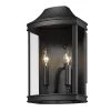 Cohen 2-Light Natural Black Clear Glass Panels Hardwired Outdoor Wall Lantern Sconce by Golden Lighting -Golden Lighting Shop natural black with clear glass panels golden lighting outdoor sconces 4308 owm nb 64 1000