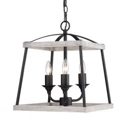 Teagan 3-Light Natural Black Lantern Pendant by Golden Lighting 8 Teagan 3-Light Natural Black Lantern Pendant by Golden Lighting -Golden Lighting Shop natural black with gray harbor wood accents golden lighting chandeliers 3184 3p nb gh 4f 1000