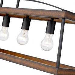 Teagan 5-Light Natural Black Linear Pendant by Golden Lighting 11 Teagan 5-Light Natural Black Linear Pendant by Golden Lighting -Golden Lighting Shop natural black with rustic oak wood accents golden lighting chandeliers 3184 lp nb ro 1f 1000