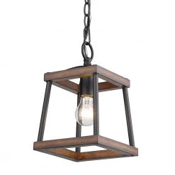 Teagan 1-Light Natural Black Mini Pendant by Golden Lighting