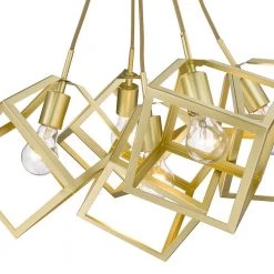 Cassio 5 Light Olympic Gold Cage Pendant Light by Golden Lighting -Golden Lighting Shop olympic gold golden lighting chandeliers 2086 5p og 44 1000