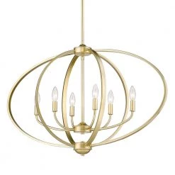 Colson 6-Light Olympic Gold Linear Pendant by Golden Lighting -Golden Lighting Shop olympic gold golden lighting chandeliers 3167 lp og 4f 1000
