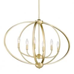 Colson 6-Light Olympic Gold Linear Pendant by Golden Lighting