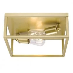 Wesson 2-Light Olympic Gold Flush Mount Light by Golden Lighting -Golden Lighting Shop olympic gold golden lighting flush mount lights 2072 fm og 1f 1000