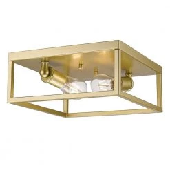 Wesson 2-Light Olympic Gold Flush Mount Light by Golden Lighting