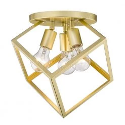 Cassio 13.13 in. 3-Light Olympic Gold Semi-Flush Mount by Golden Lighting