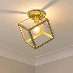 Cassio 11 in. 1-Light Olympic Gold Flush Mount by Golden Lighting -Golden Lighting Shop olympic gold golden lighting flush mount lights 2086 fm og 1f 1000