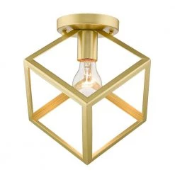 Cassio 11 in. 1-Light Olympic Gold Flush Mount by Golden Lighting -Golden Lighting Shop olympic gold golden lighting flush mount lights 2086 fm og 4f 1000