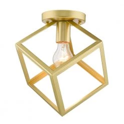 Cassio 11 in. 1-Light Olympic Gold Flush Mount by Golden Lighting
