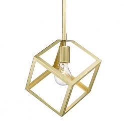 Cassio 1-Light Olympic Gold Mini Pendant by Golden Lighting