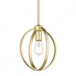 Colson 1-Light Olympic Gold Mini Pendant by Golden Lighting