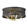 Colson 15 in. 3-Light Olympic Gold Flush Mount by Golden Lighting -Golden Lighting Shop olympic gold with black shade golden lighting flush mount lights 3167 fm15 og blk 64 1000