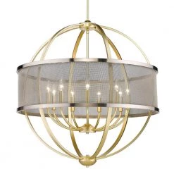 Colson 9-Light Olympic Gold Globe Chandelier by Golden Lighting