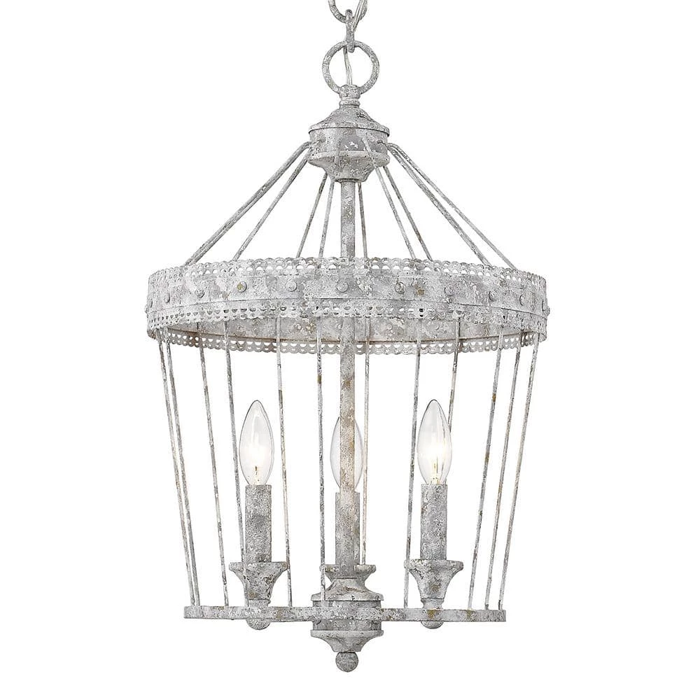 Ferris 3-Light Oyster Chandelier by Golden Lighting 3 Ferris 3-Light Oyster Chandelier by Golden Lighting