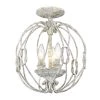 Antoinette 12.63 in. 3-Light Oyster Semi-Flush Mount by Golden Lighting