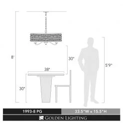 Joia 8-Light Peruvian Gold Chandelier Light with Sheer Filigree Mist Shade by Golden Lighting -Golden Lighting Shop peruvian gold golden lighting chandeliers 1993 8 pg 44 1000