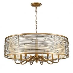 Joia 8-Light Peruvian Gold Chandelier Light with Sheer Filigree Mist Shade by Golden Lighting -Golden Lighting Shop peruvian gold golden lighting chandeliers 1993 8 pg 4f 1000