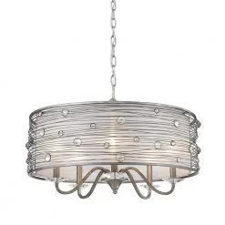 Amalya Collection 5-Light Peruvian Silver Chandelier by Golden Lighting -Golden Lighting Shop peruvian silver golden lighting chandeliers 9935mpps 1f 1000