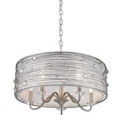 Amalya Collection 5-Light Peruvian Silver Chandelier by Golden Lighting -Golden Lighting Shop peruvian silver golden lighting chandeliers 9935mpps c3 1000