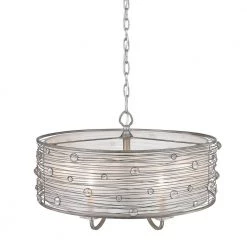 Amalya Collection 5-Light Peruvian Silver Chandelier by Golden Lighting -Golden Lighting Shop peruvian silver golden lighting chandeliers 9935mpps fa 1000